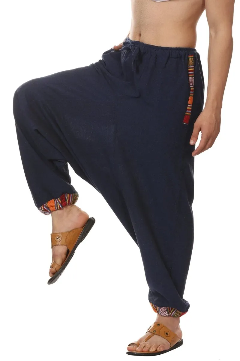 Men's Tribal Harem | Dark Blue | Fits Waist Sizes 28 to 36 Inches