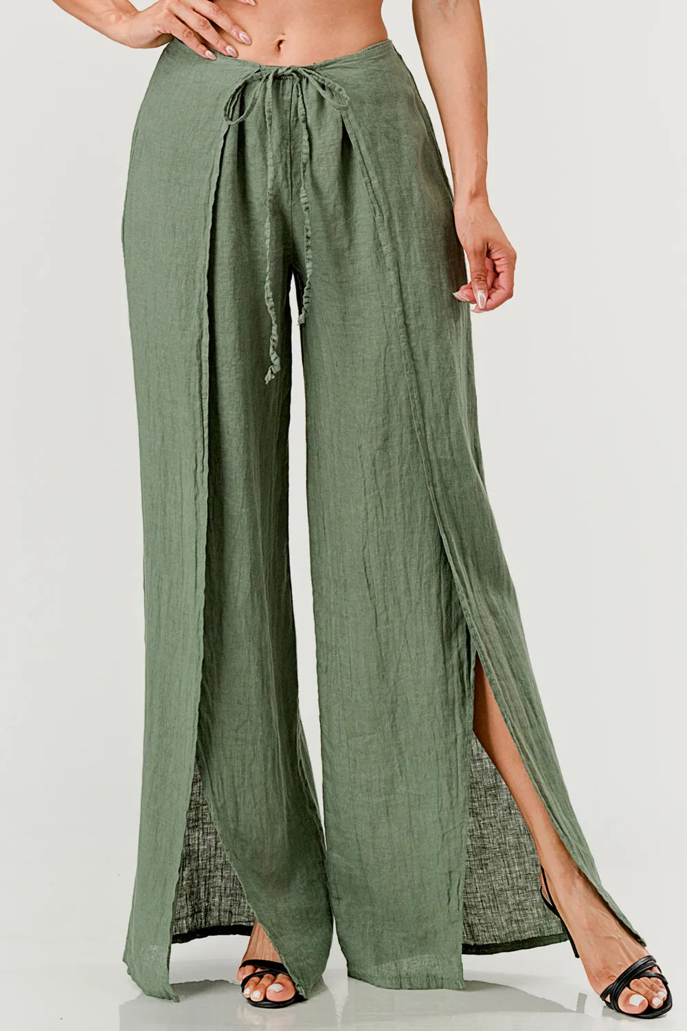 Monika Side Layered Linen Pants