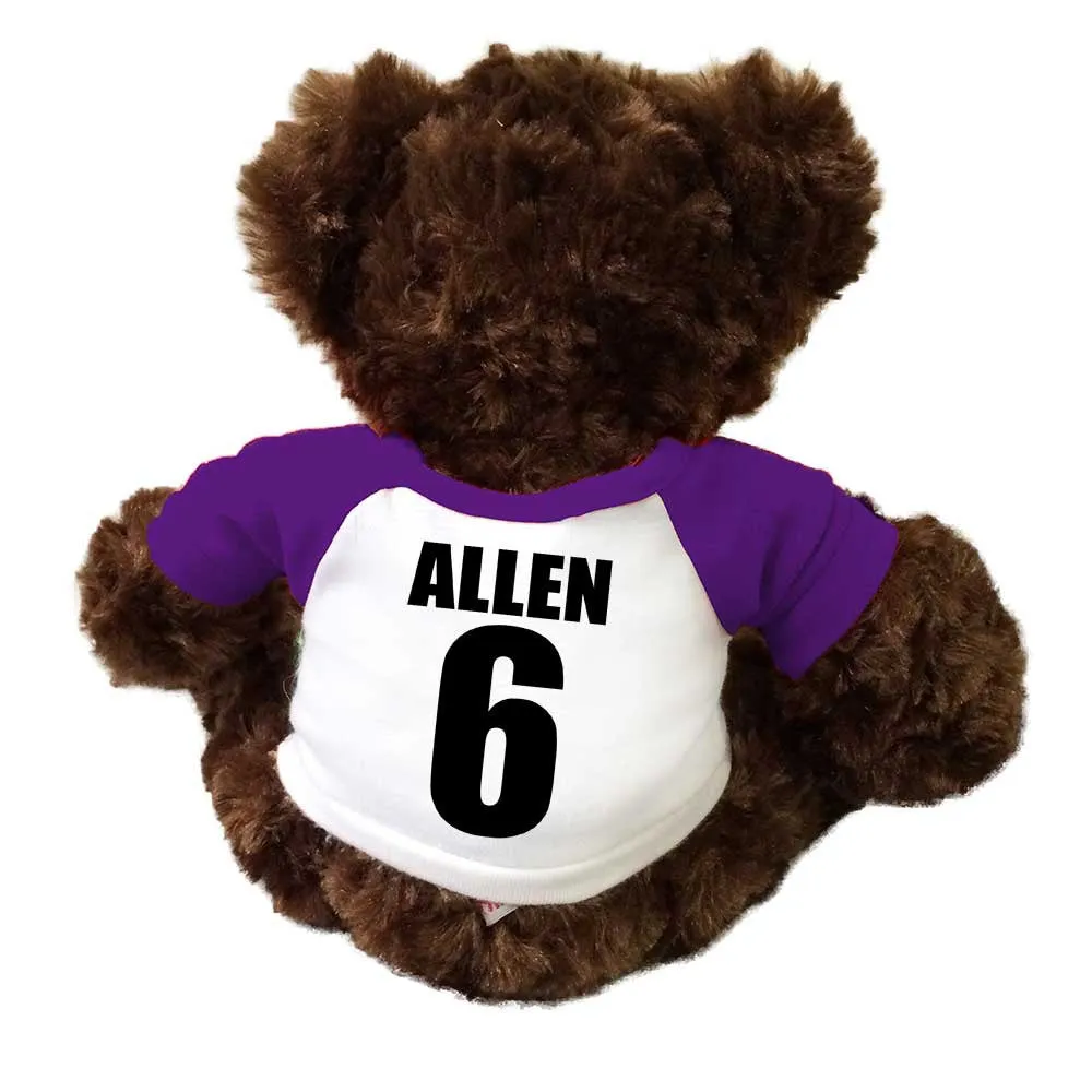 Personalized Soccer Teddy Bear - 13" Brown Vera Bear