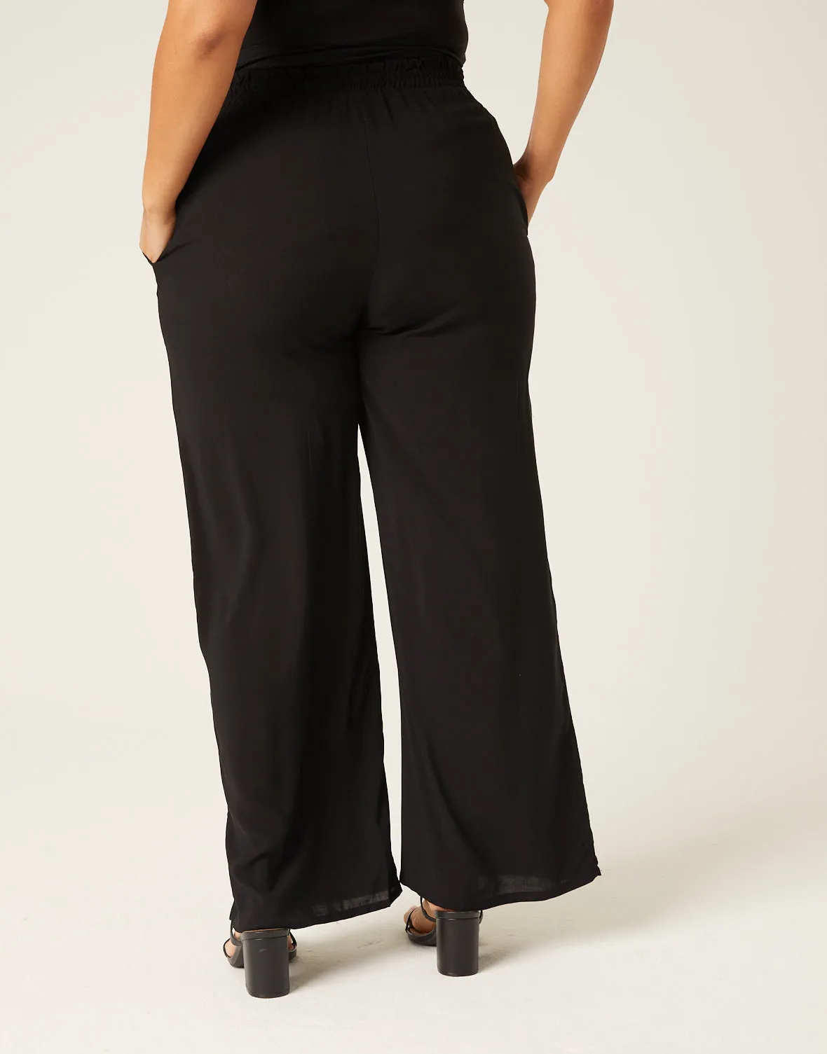 Plus Size Belted Casual Pants