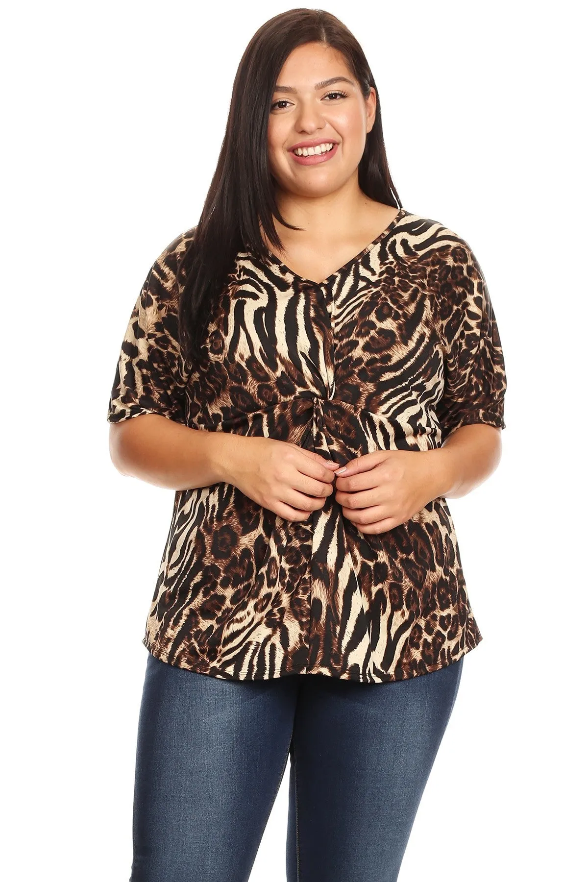 Plus Size Leopard Print Top