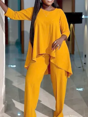 Plus Size Long Sleeve 2 pc Pants Set