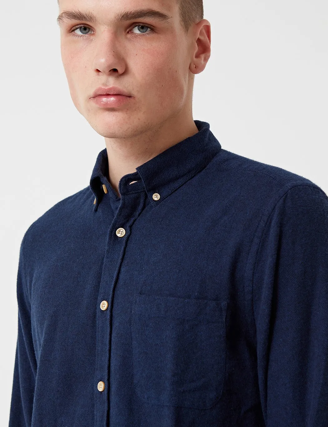 Portuguese Flannel Teca Shirt - Navy