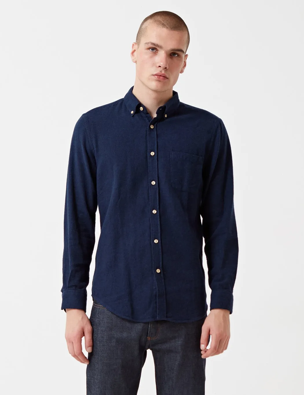 Portuguese Flannel Teca Shirt - Navy