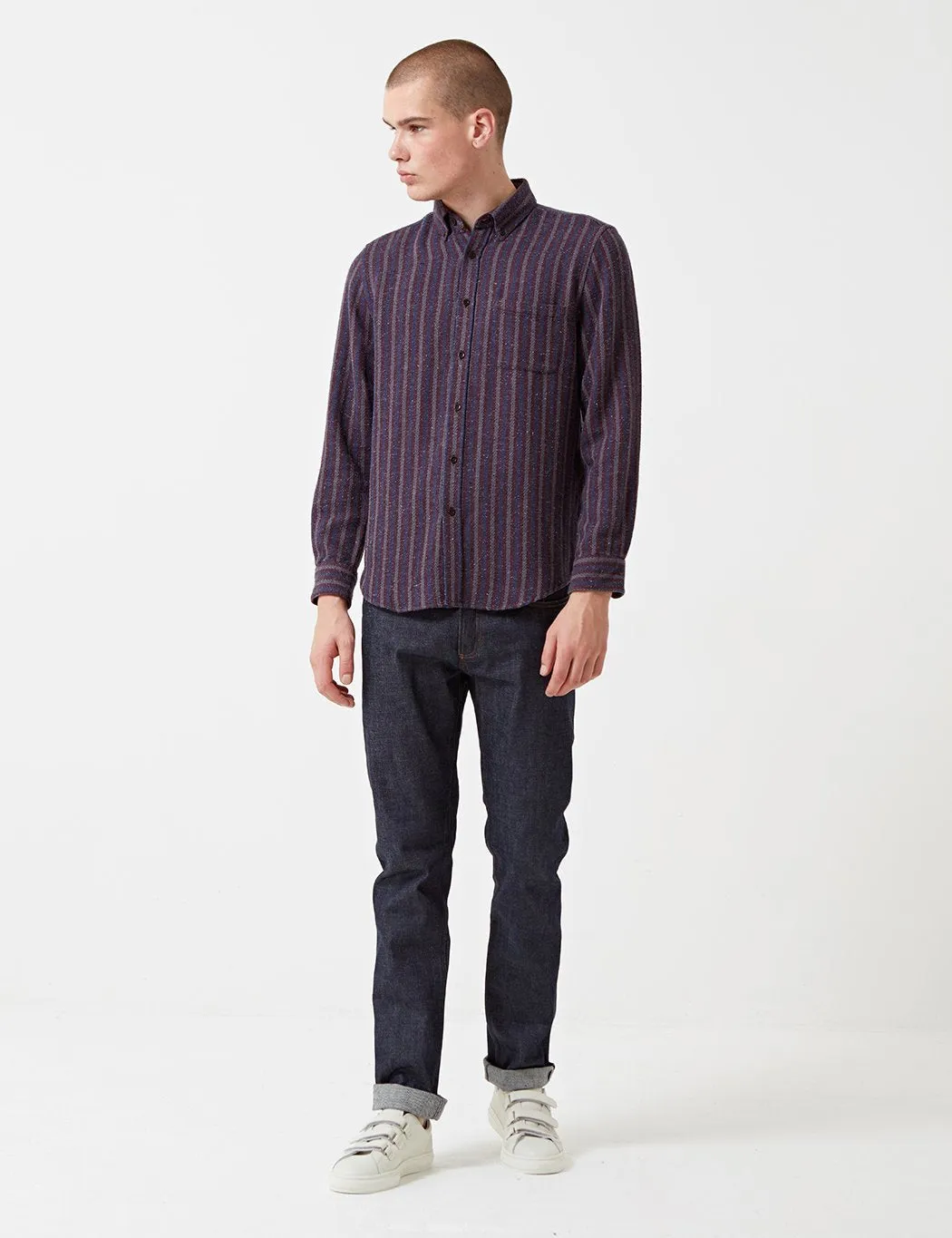 Portuguese Flannel Tica Striped Shirt - Red