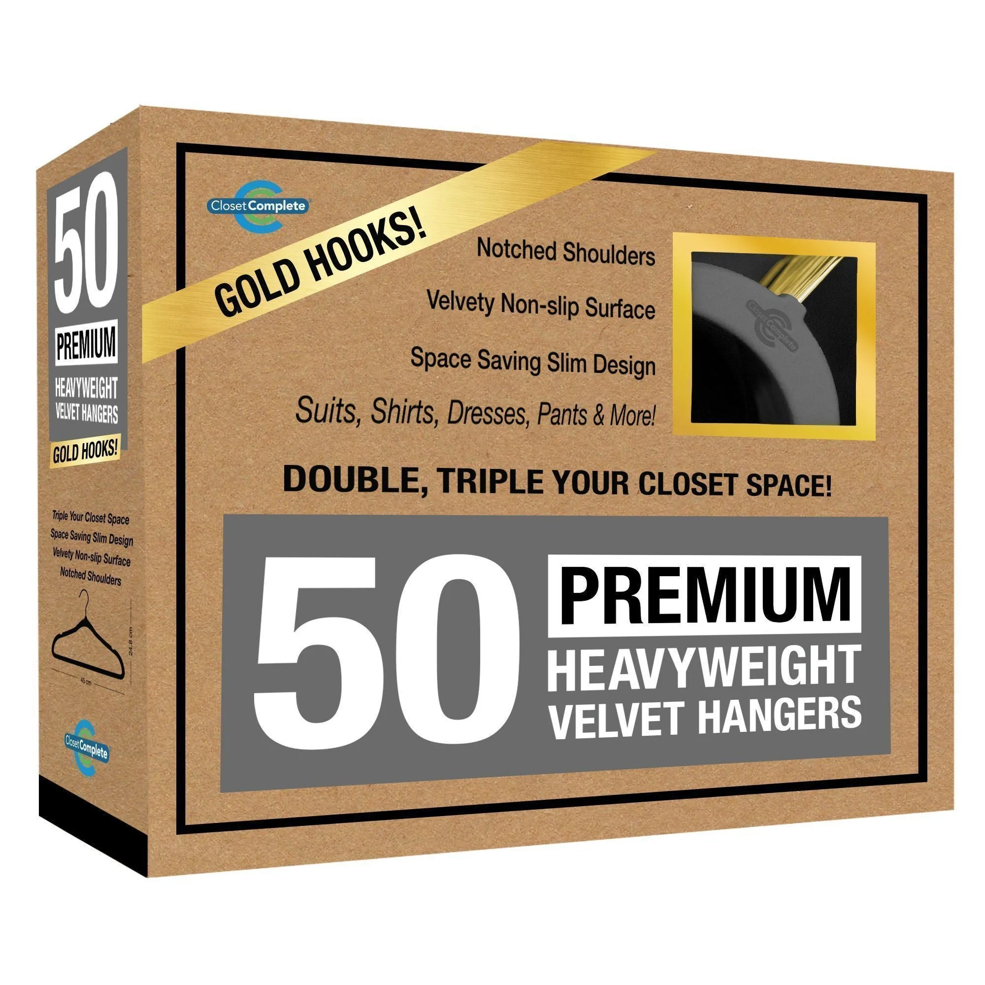 Premium Heavyweight 80g Velvet Suit Hangers