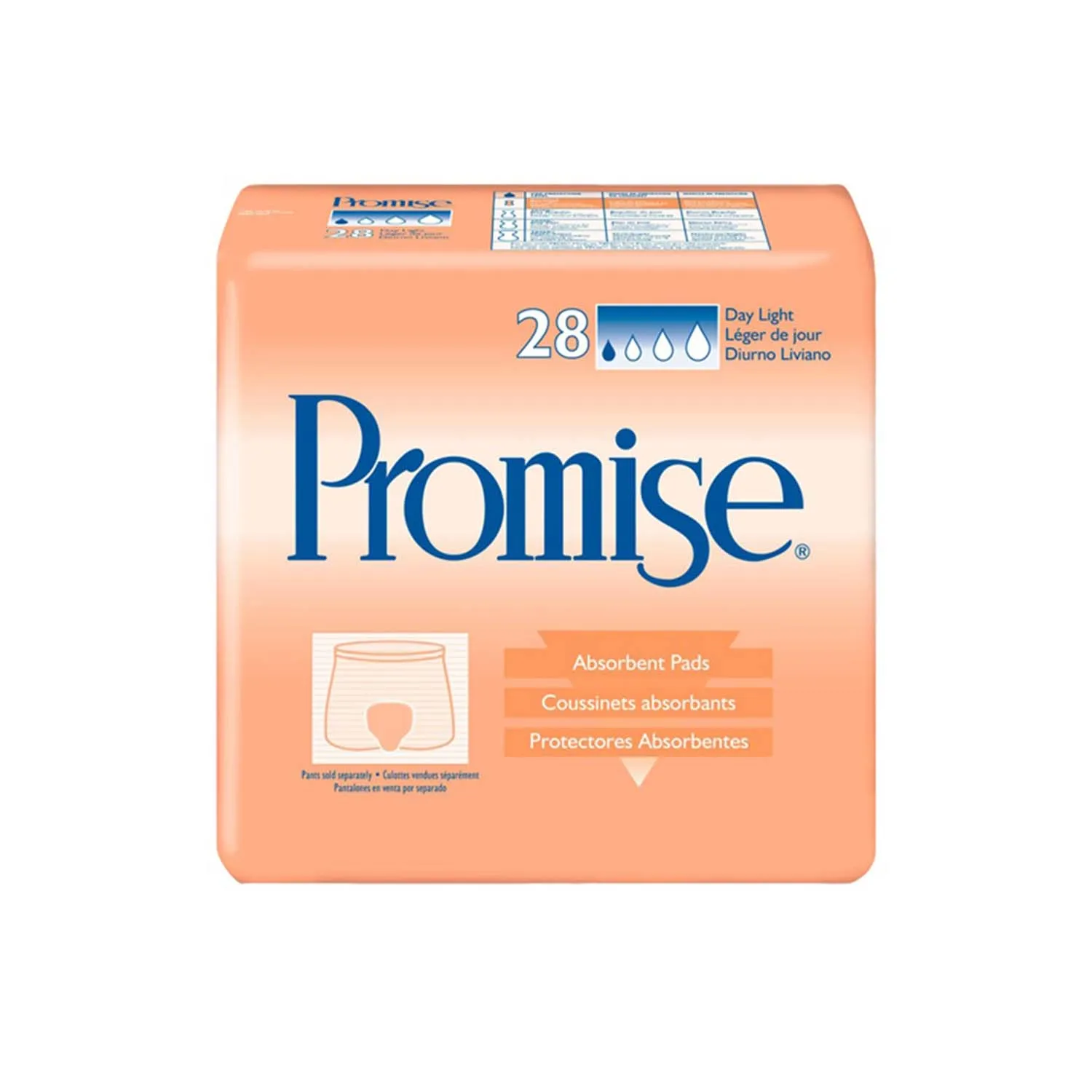 Promise Day Light Incontience Pad 15", Moderate Absorbency, Unisex, 15 Inch Length