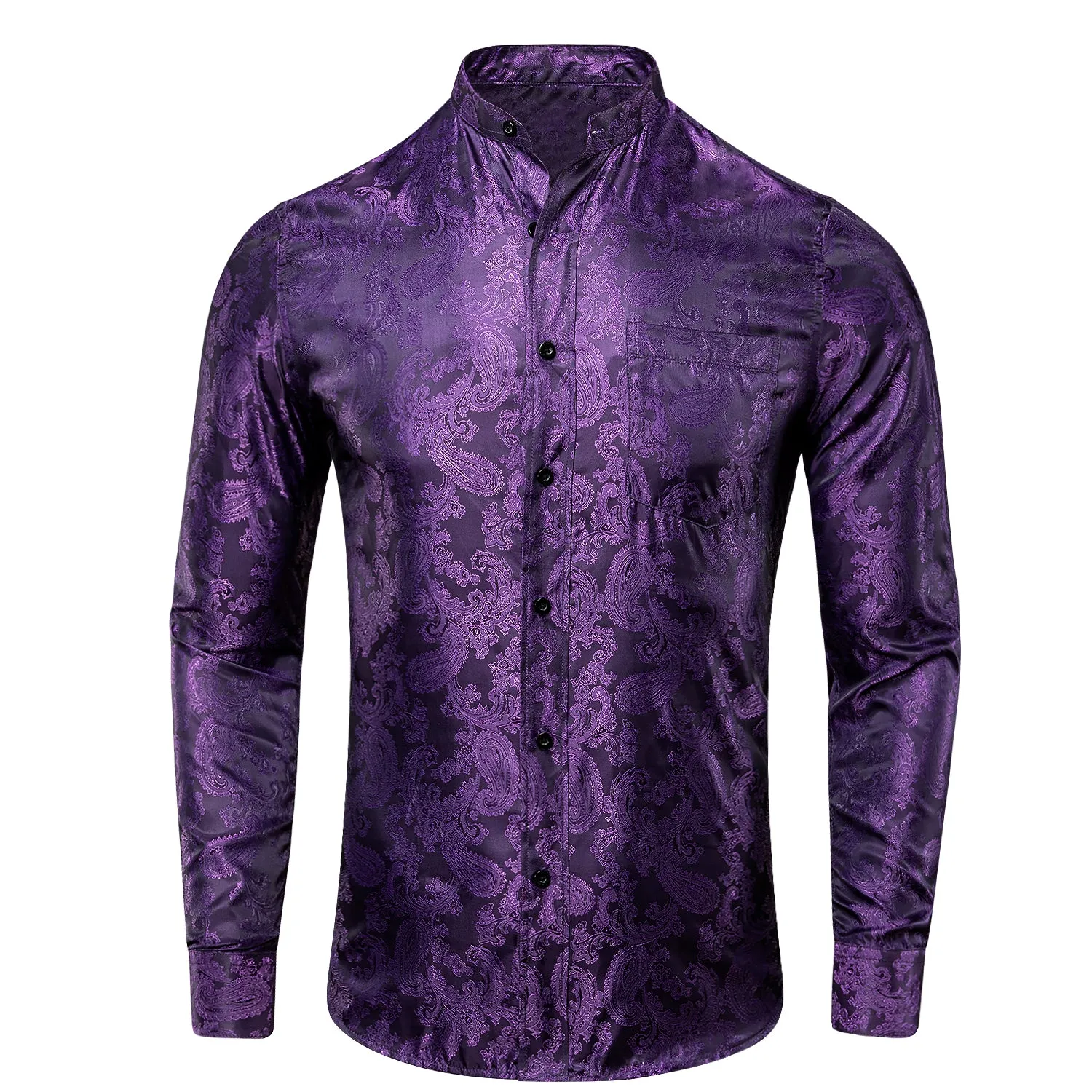 Purple Paisley Silk Men's Shirt