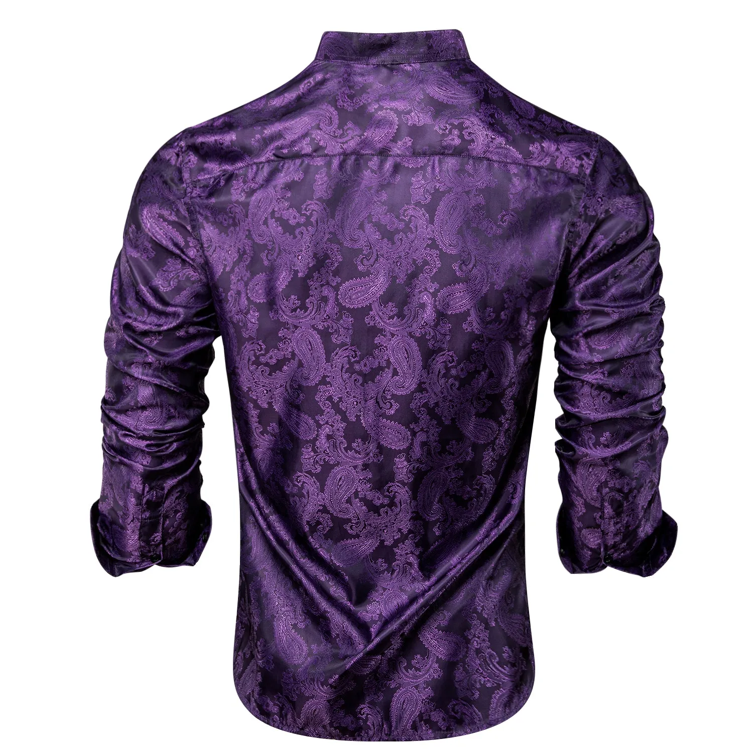 Purple Paisley Silk Men's Shirt