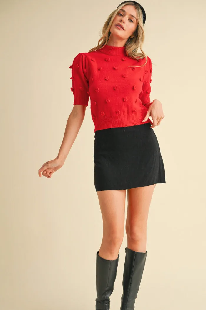 Rosette Sweater - Red