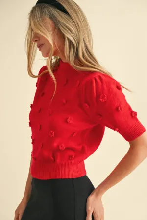 Rosette Sweater - Red