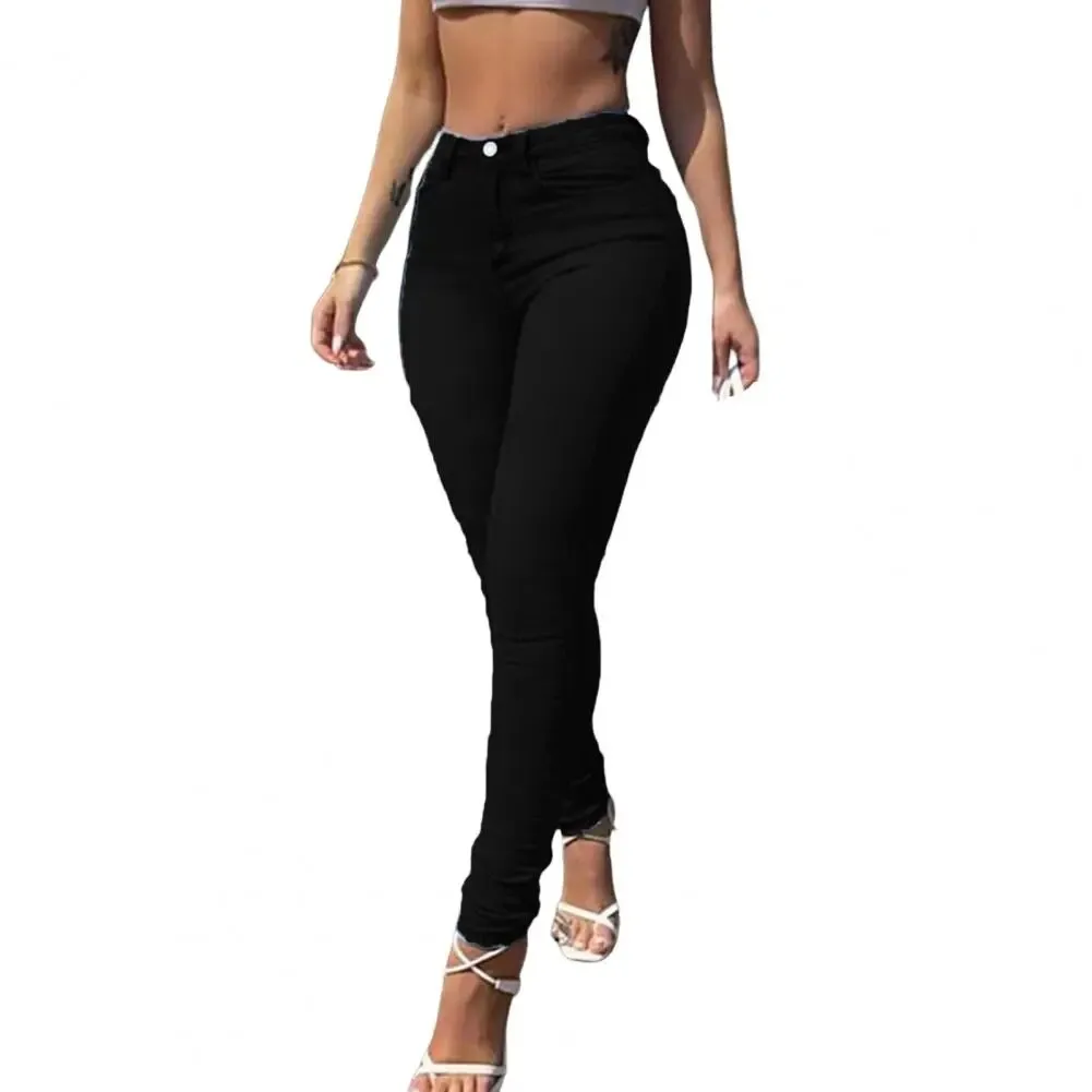 Skinny Jeans Hight Quality Slim-fitting Full-Length Mid-Waist Denim Pants for Women