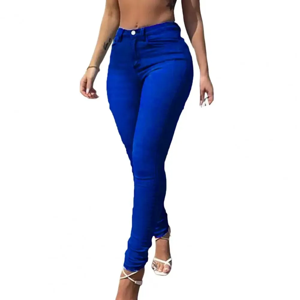 Skinny Jeans Hight Quality Slim-fitting Full-Length Mid-Waist Denim Pants for Women