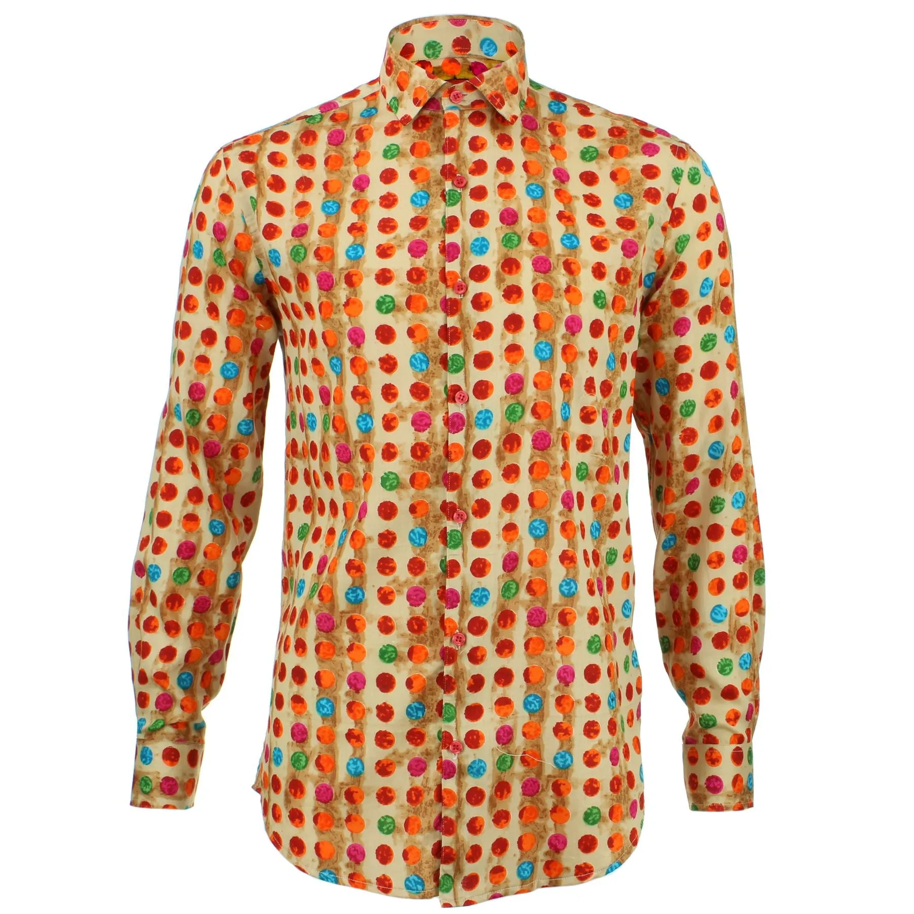 Slim Fit Long Sleeve Shirt - Multi Dotty