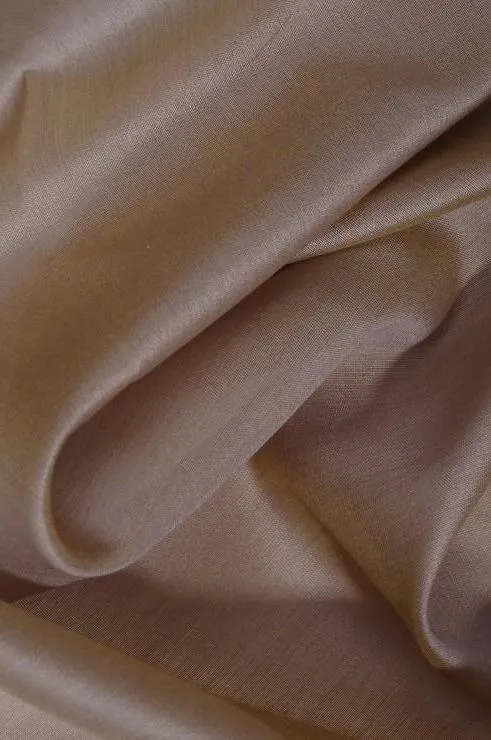 Tan Brown Cotton Silk Fabric