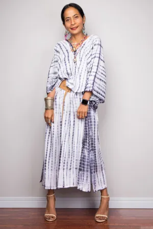 Tie dye kaftan, Beach dress, Long Maxi dress, resort Kaftan, Summer kaftan, Loungewear