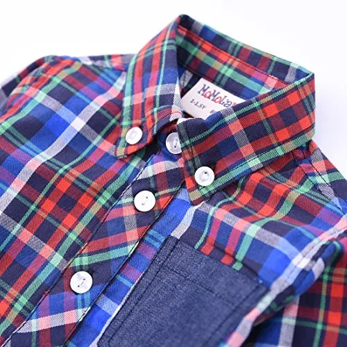 Toddler Boy Long Sleeve Blue/Red Plaid Flannel Shirt