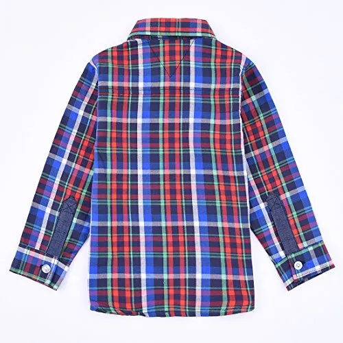 Toddler Boy Long Sleeve Blue/Red Plaid Flannel Shirt