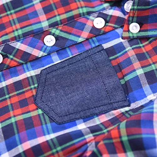 Toddler Boy Long Sleeve Blue/Red Plaid Flannel Shirt