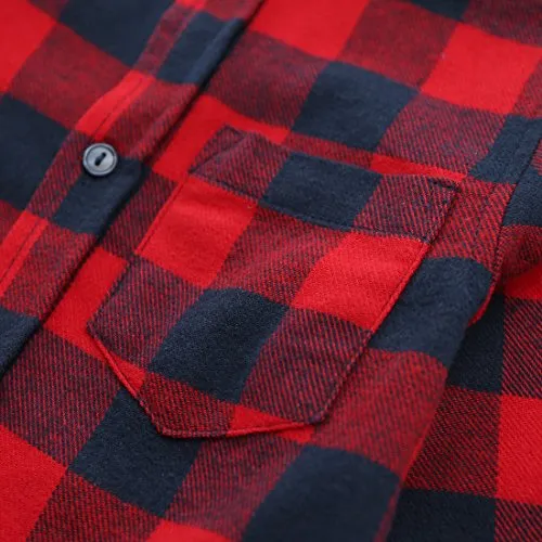 Toddler Boy Long Sleeve Red Plaid Flannel Shirt