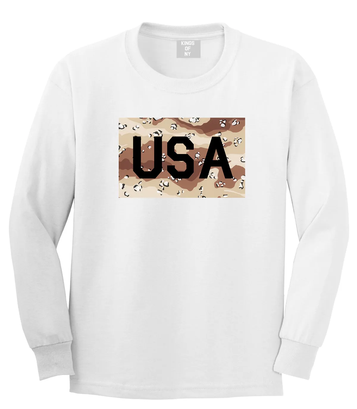 USA Desert Camo Army Mens Long Sleeve T-Shirt