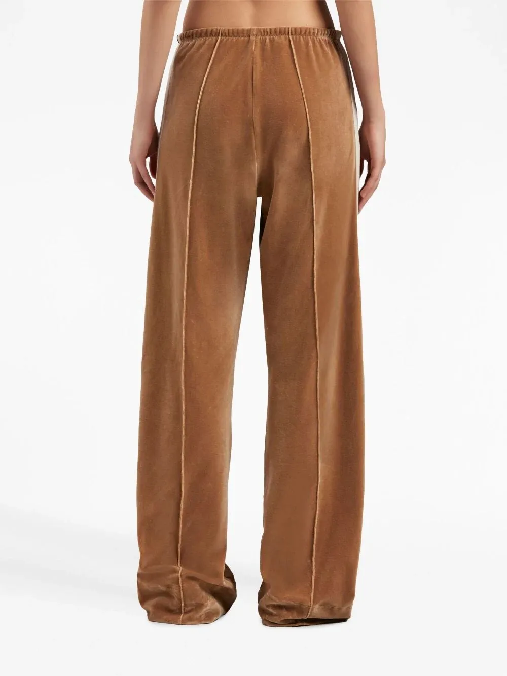 Velvet Loose Track Pants Beige