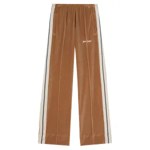 Velvet Loose Track Pants Beige