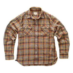 Washed Flannel Pearlsnap Shirt Dusk Plaid