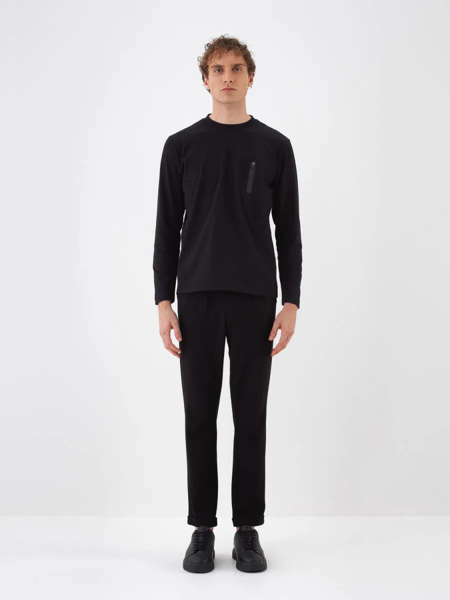 Xint Cotton Long Sleeve Black T-Shirt